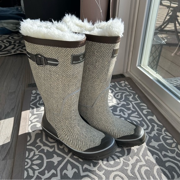 โจ arctic shield brown herringbone for winter rain โ๏ธ rubber wellies boots ๐ข 6 - Picture 2 of 15